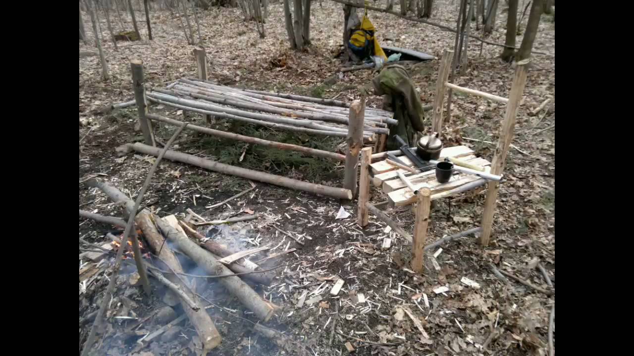 bushcraft furniture with scotch eyed auger 