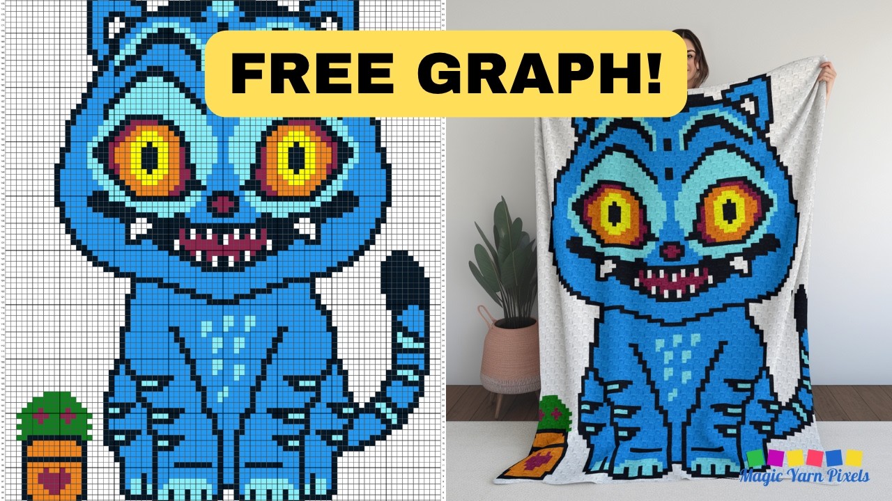 FREE C2C Graph & Pattern - KPop Derpy Tiger - C2C & Tapestry