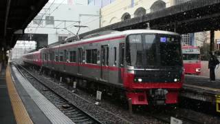 【初雪‼︎】名鉄3161F+3524F 急行岐阜行き 東岡崎 発車‼︎