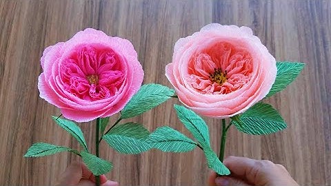 How To Make David Austin Rose From Crepe Paper / Paper Flowers / Góc nhỏ Handmade