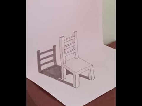 How to draw 3d chair [3d chair drawing] - YouTube
