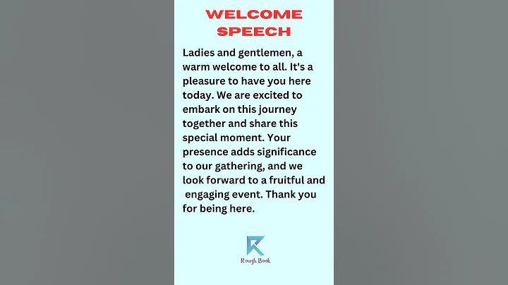 WELCOME SPEECH | How to give Welcome Speech #welcomespeech