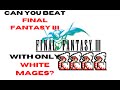 Can you beat final fantasy iii pr with only white mage