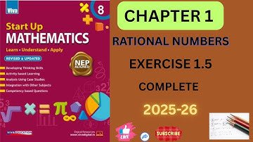 Class8 Ch.1 Rational Numbers Exercise 1.5#startupmathematics #vivaeducation