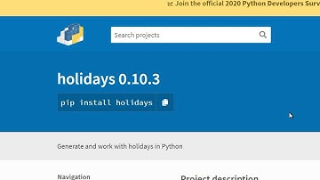 Display Public Holidays with Holidays library in Python