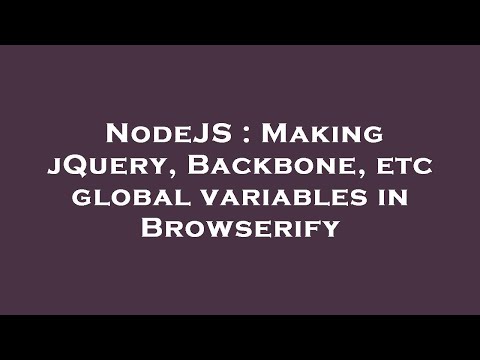 NodeJS : Making