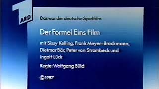 ARD Abspanntafel 'Der Formel Eins-Film' 1987