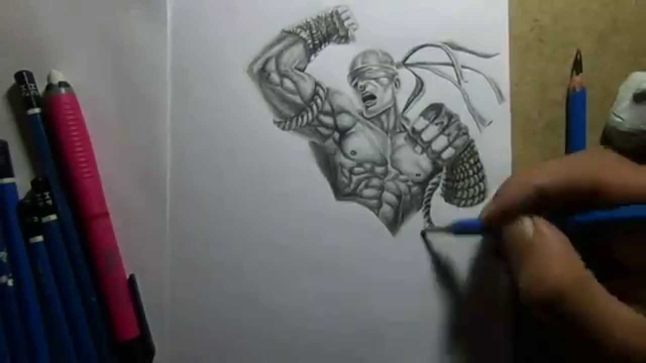 Pencil Drawing - Muay Thai Lee Sin - YouTube