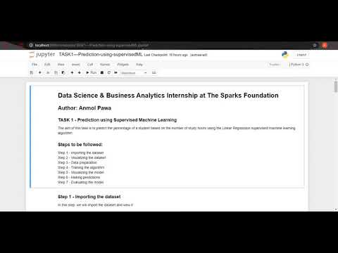 Task 1 | Data Science & Business Analytics Internship at The Sparks Foundation | #GRIPJAN21