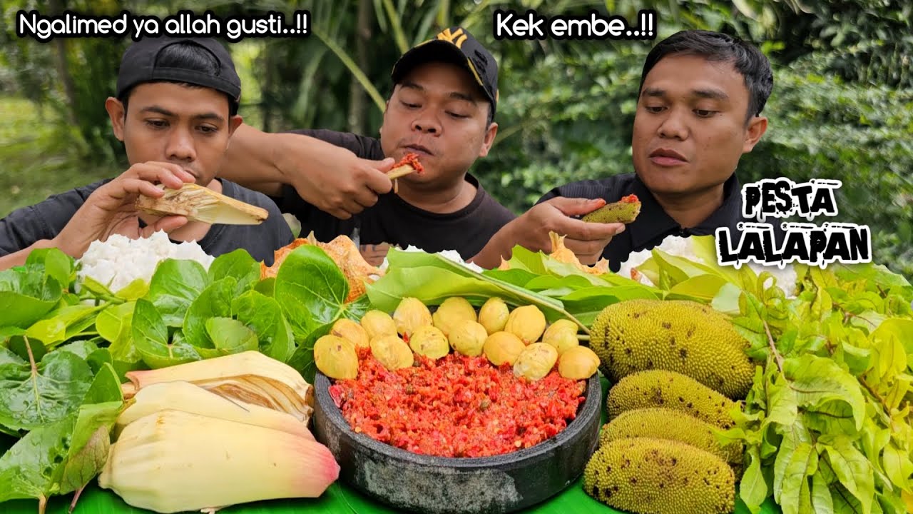 KEK EMBE ! MUKBANG ANEKA LALAPAN MENTAH JENGKOL + GORI + JANTUNG PISANG, NGALIMED