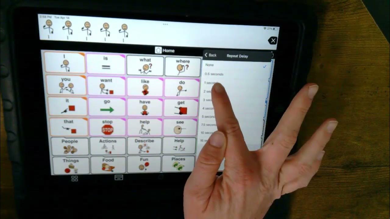 How to use the repeat delay function on Proloquo2Go YouTube