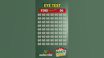 Tell me where 06? | Brain Teaser IQ Test #shorts #different #puzzles #opticalillusion #quiz
