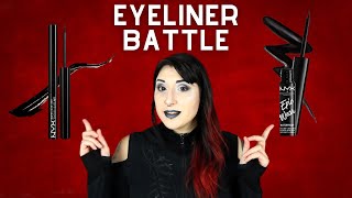Best goth black eyeliner - black eyeliner battle - NYX epic wear vs NYX matte