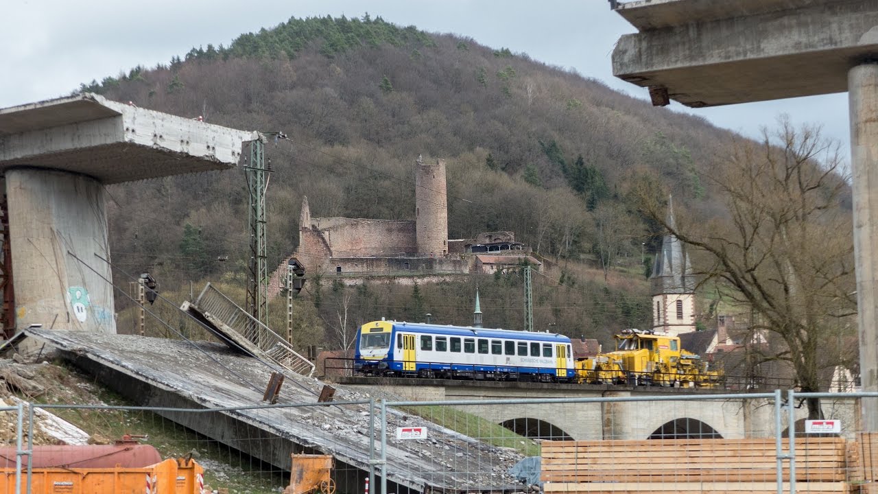Mainbrücke in Gemünden So spektakulär läuft der Abriss YouTube