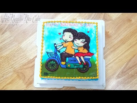 Video Bánh Sinh Nhật Vẽ Hình Kem Bơ Độc Đáo - Draw on... - youtube