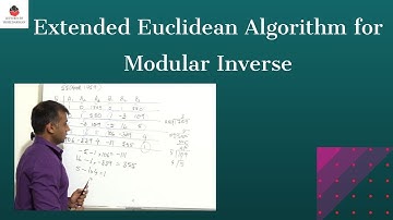 Extended Euclidean Algorithm for Modular Inverse -  [ Cryptography ] | Explanation with Example