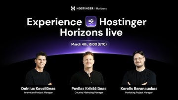 🔴 Hostinger Horizons: Transform Your Ideas into Web Apps without Coding