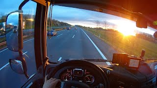 Experience the Spectacular Sunrise Drive in a DAF XF 106 Germany 4k
