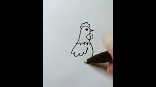 رسم ديك بطريقة سهلة وبسيطة