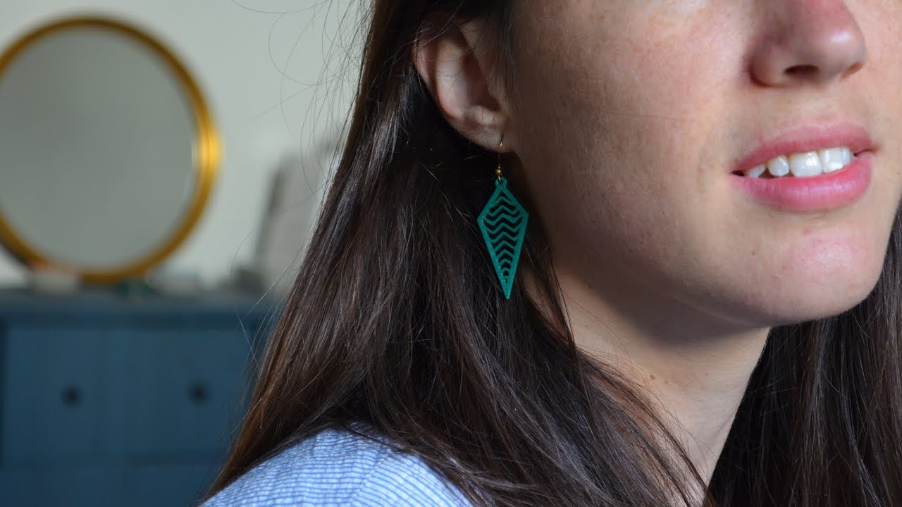 Boucle d'oreilles impression 3D - Earring 3D printed (DIY) - YouTube