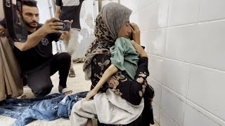 تشييع جثمان الشهيد الطفل مصطفى حجازي 10 سنوات من غزة حيث كان يعاني من سوء التغذية