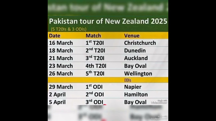 Pakistan tour Of New Zealand 2025 Schedule