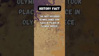 The first recorded Olympic Games took place in 776 BCE in Olympia, Greece. #history #...
