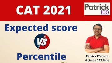 CAT21 - Expected Score Vs Percentile  | CAT | Patrick Dsouza | 6 times CAT 100%iler