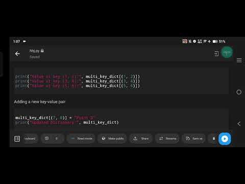Python Program: Dictionary with Keys Having Multiple Inputs - YouTube