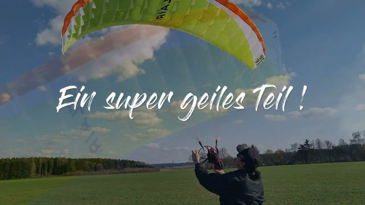 Hacker Flair 4.5 Aufziehen des Schirms und einstellen der Bremsleinen. Flugvideo folgt ...