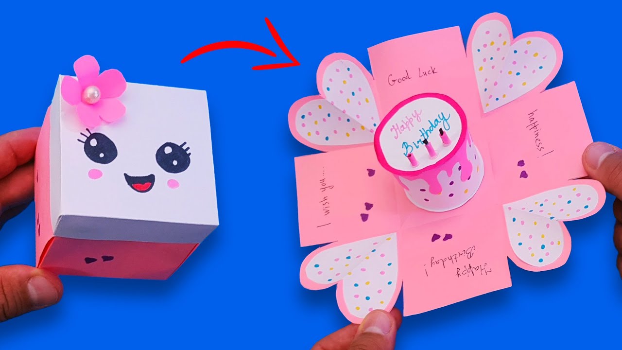 How to make Happy Birthday Box from Paper 🎁 DIY Expulsion Box Easy