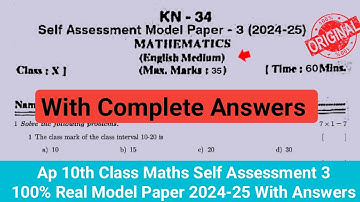 💯10th class maths Fa3 new pattern real question paper 2025|Ap 10th self assessment 3 maths paper