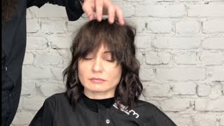 TEXTURED LONG BOB WITH UNBRIDGED ZONES + BANGS "CURTAIN" by Hair Constructor