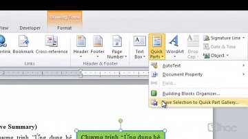 Học World Chuyên Nghiệp | Bài 11: Chèn các đối tượng khác :   Quick Parts # 5