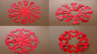 Paper snowflake tutorial. heart snowflakes . How to make a paper snowflake easy