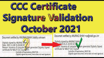 ccc certificate signature validation | nielit triple c certificate digital singe verification 2022