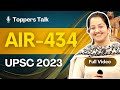 Toppers talk  manu verma rank434  upsc 2023 topper  full