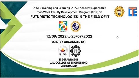 ATAL 2WEEK FDP by  LDCE- IT DEPT.   W1S1_12-09-2022