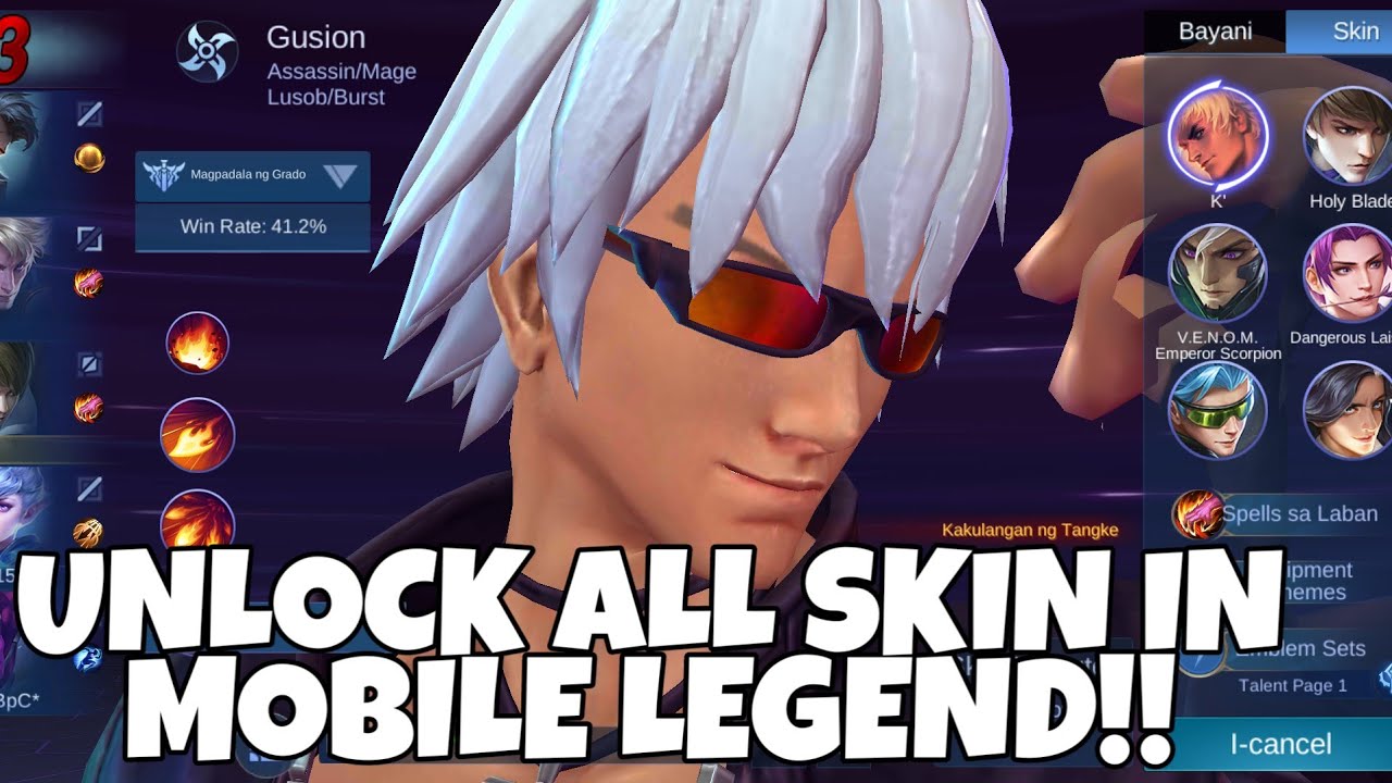 HOW TO UNLOCK ALL SKIN IN MOBILE LEGENDS (UNDETECTED