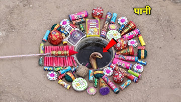 20 Firework Testing Inside A Big Water Hole | Diwali Cracker Experiment At Hole | Patakhe