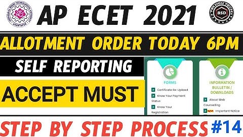 Ap Ecet 2021 | allotment order releasing today | self report accept must required | bsd telugu tech