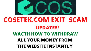 Cosetek.com Update Exit Scam, How to withdraw all your money from the website