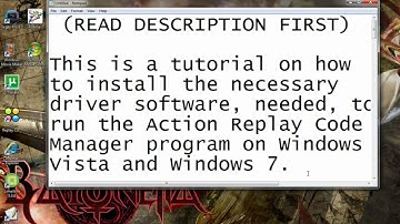 Windows Tutorial: Update/Fix Action Replay Code Manager Driver [Windows Vista & 7]