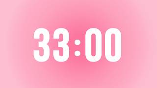 33 Minute Pastel Pink Study Timer | Cute Timer