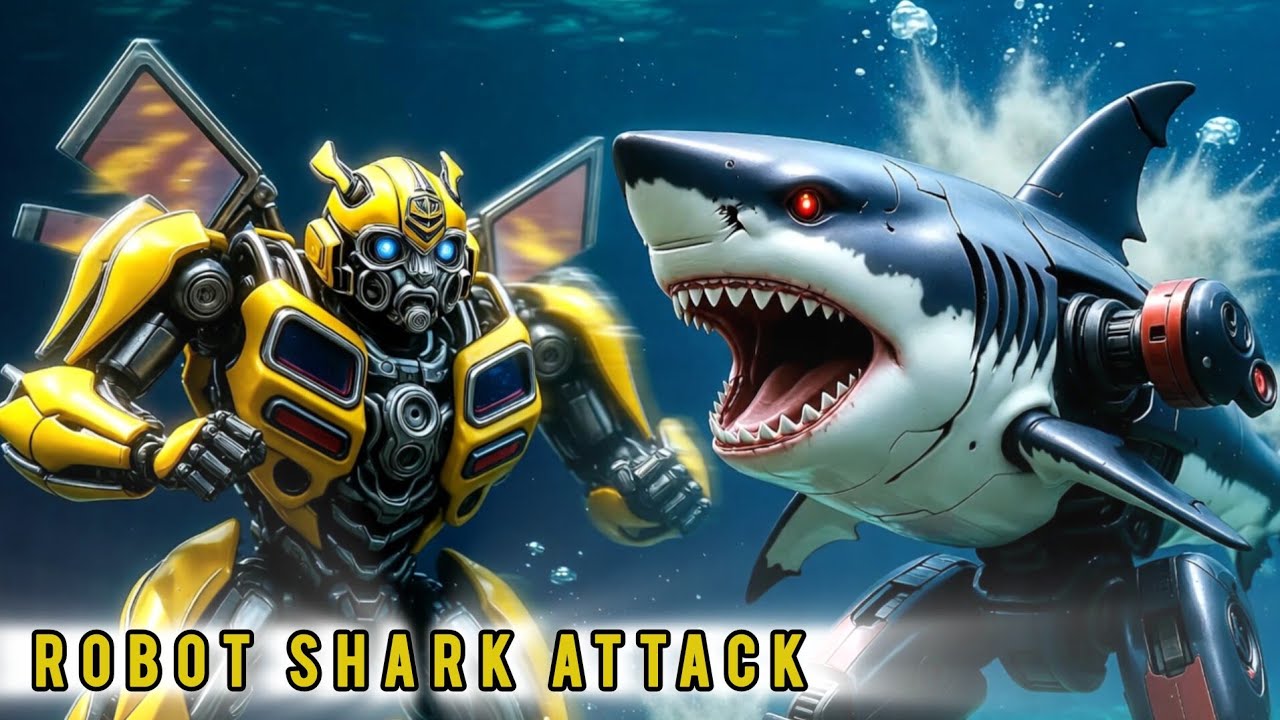 Bumblebee vs Robot Shark 🦈🤖 | Epic Ocean Battle