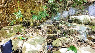 Theo đường vào buôn làng đi rừng câu cá Suối, tát nước bắt cá nấu cơm ăn trong rừng