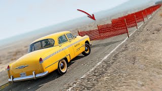 BeamNG Drive - Cars vs Safety Fences