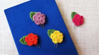 simple & easy flower bookmark crochet | crochet flower bookmark by Poplar Crochet 1,950 views 8 months ago 3 minutes, 54 seconds