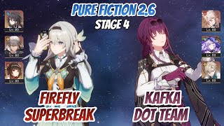 Firefly SuperBreak & Kafka DoT w Jiaoqiu Team Pure Fiction Stage 4 (3 Stars) | Honkai Star Rail