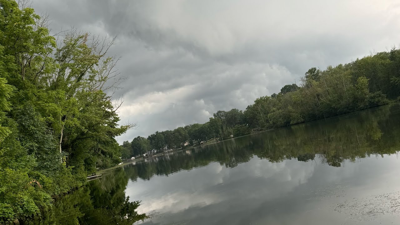 Three Rivers Point (Upstate New York) Fishing Off Bank SEVERE STORM ...